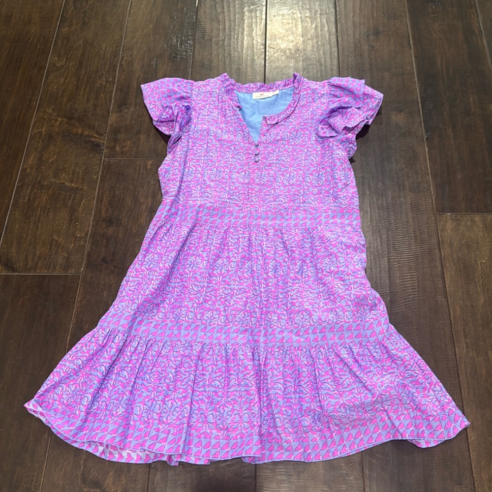 Vineyard Vines Pink & Lavender Printed Midi Dress